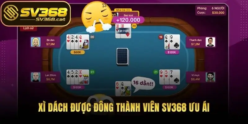 Xì Dách được đông thành viên SV368 ưu ái